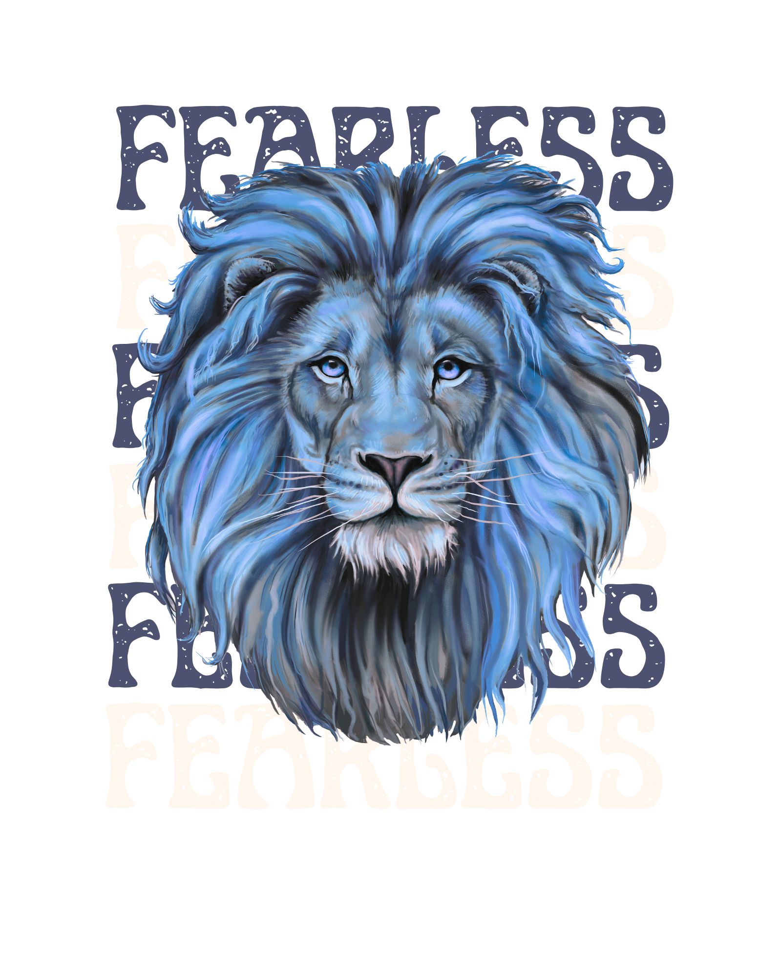 Fearless Lion PNG, Mental Health Sublimation Design (Digital Download)