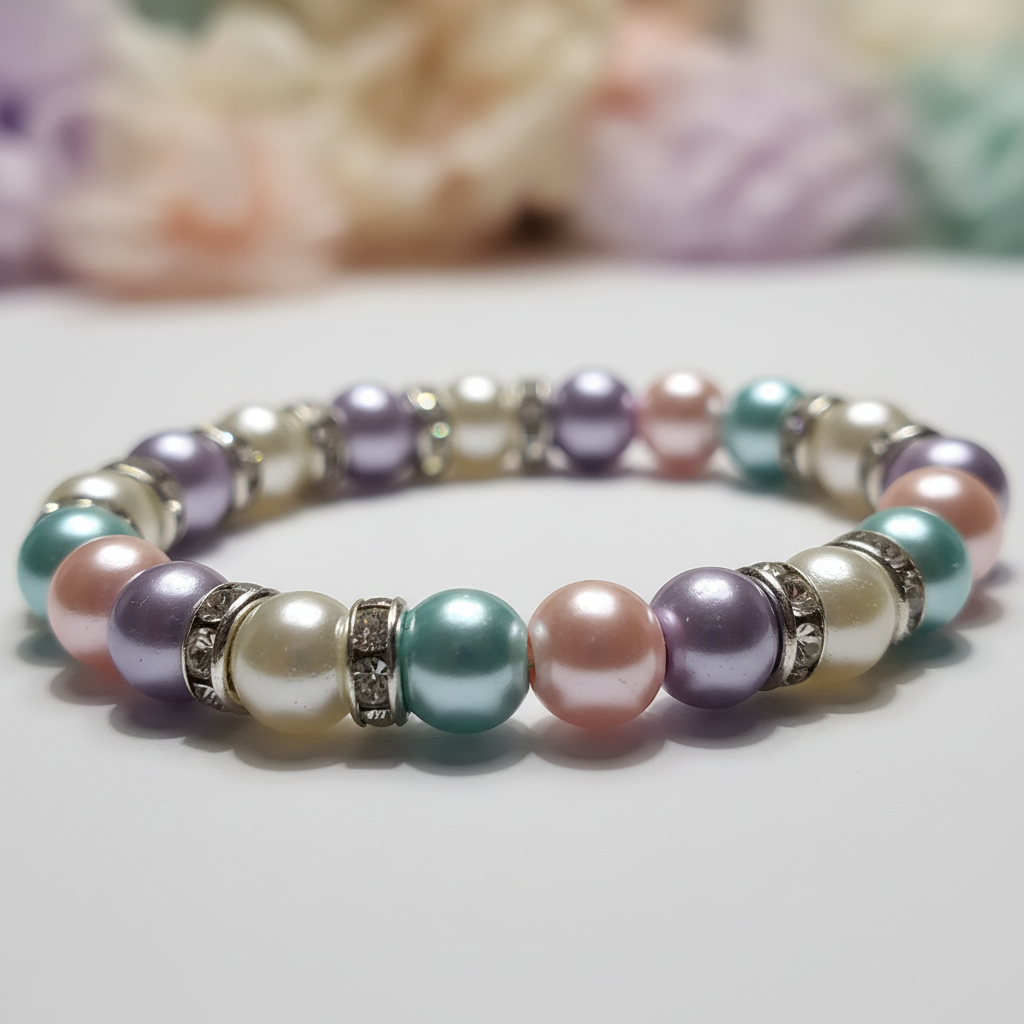 Close Up Pastel Pearl & Crystal Bracelet