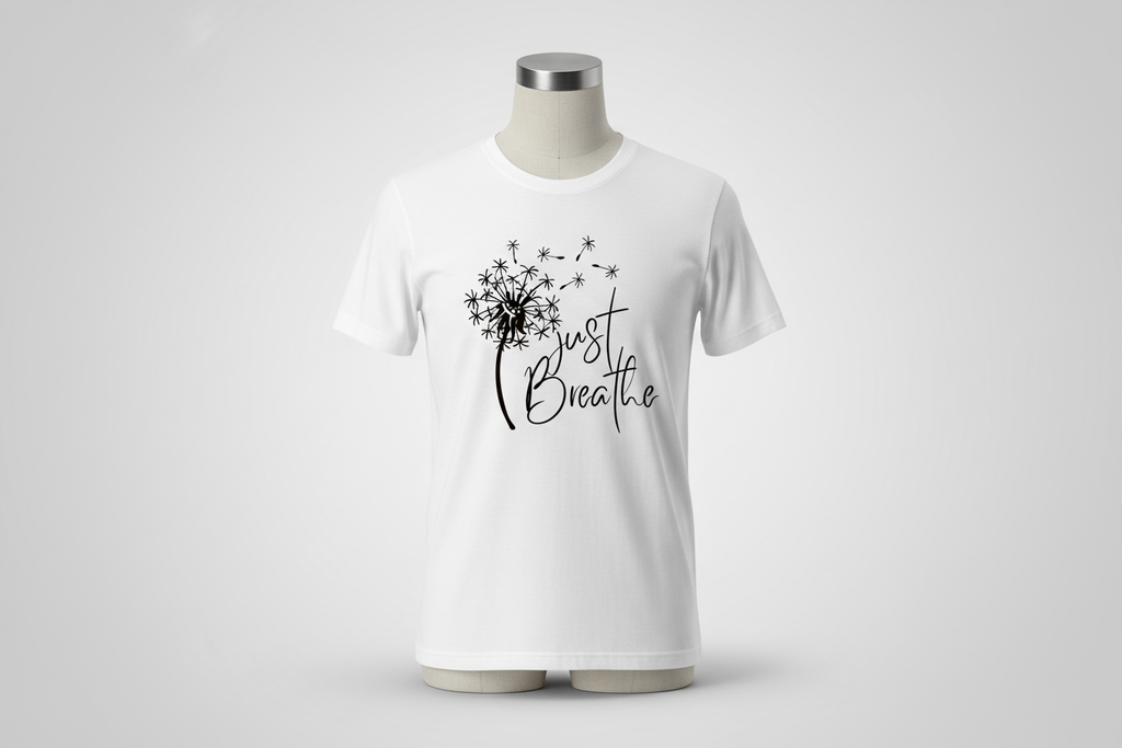 Just Breathe t-shirt product display