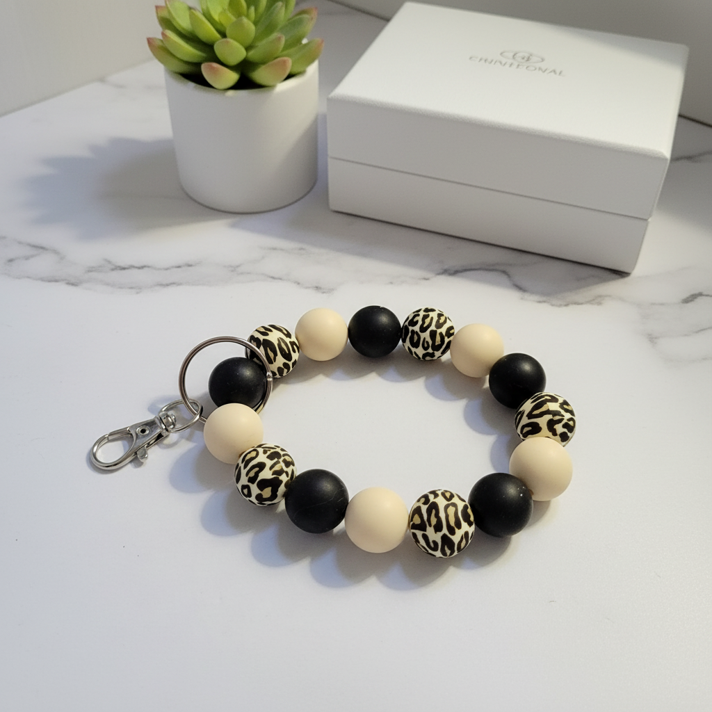 Leopard Print Keychain Display