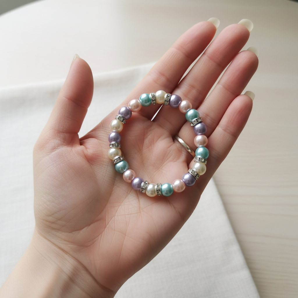 Pastel Pearl Bracelet in Hand
