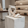White High Heel Sandal Display