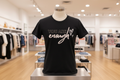 You Are Enough on black t-shirt display