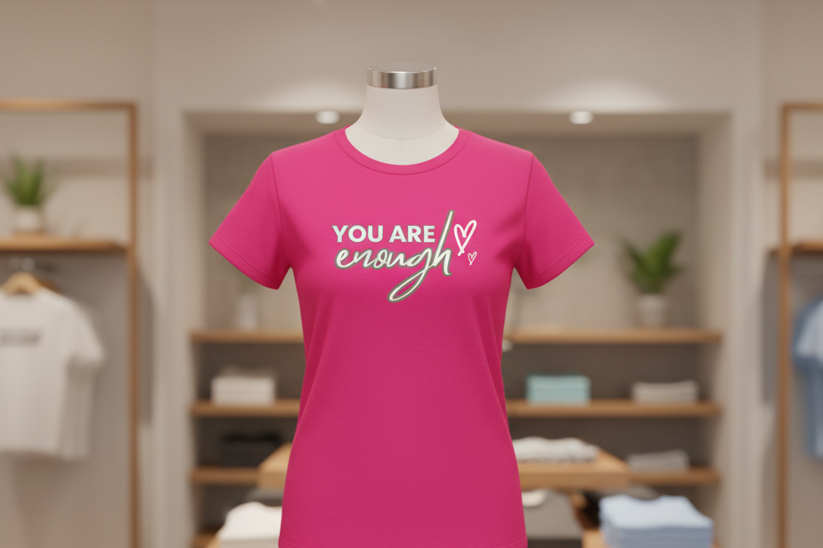 You Are Enough t-shirt display